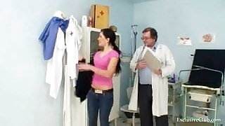 Gyno doctor speculum examines Sandra at kinky gyno clinic 